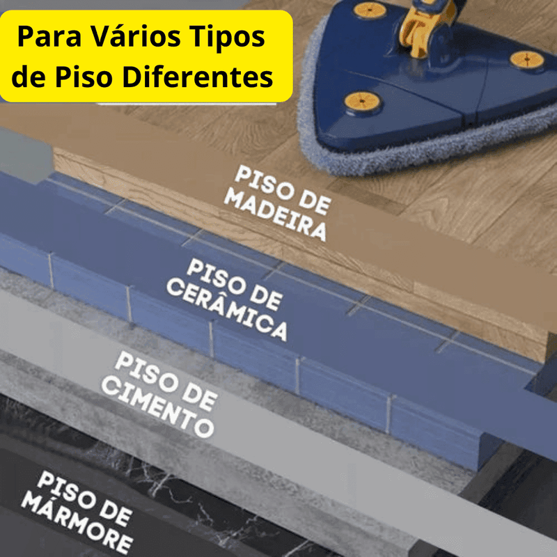 Mop de Limpeza Triangular 360° + Refil