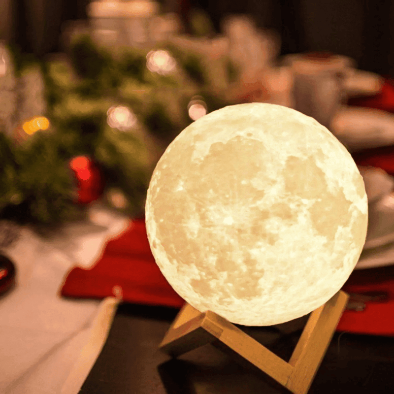 Luminária De Lua Cheia 3D Led Abajur