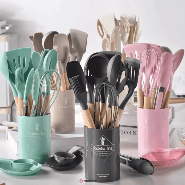 Conjunto de Utensílios em Silicone 12 Peças