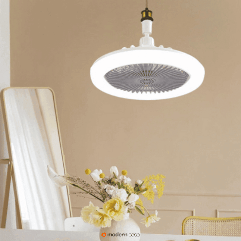 Luminária Com Ventilador e Luz De Teto Com Controle