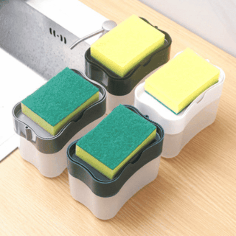 Dispenser Dosador para Detergente 2 em 1 com Esponja