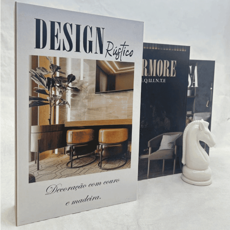 kit de Livros Decorativos 3 Peças