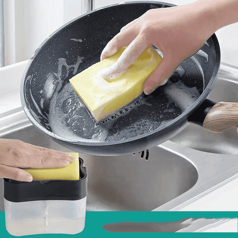 Dispenser Dosador para Detergente 2 em 1 com Esponja