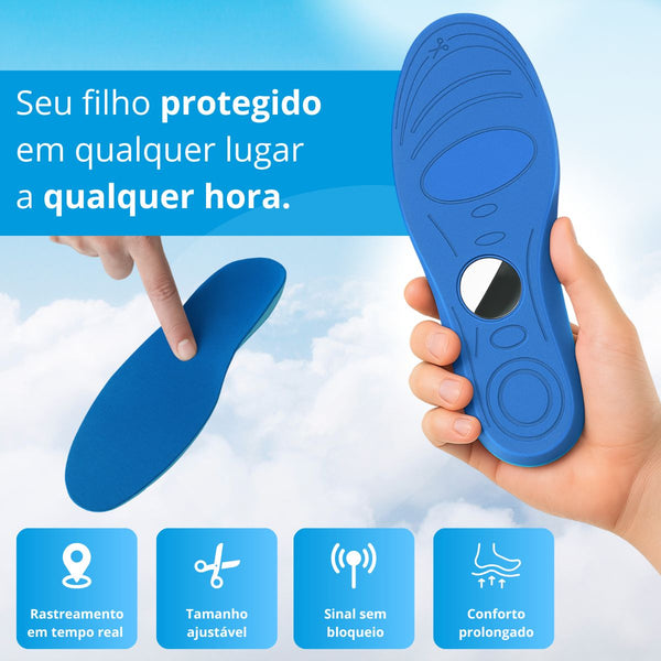 Palmilha LocalizaKids® – Segurança Real com GPS Rastreador Incluso