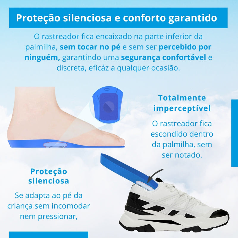 Palmilha LocalizaKids® – Segurança Real com GPS Rastreador Incluso