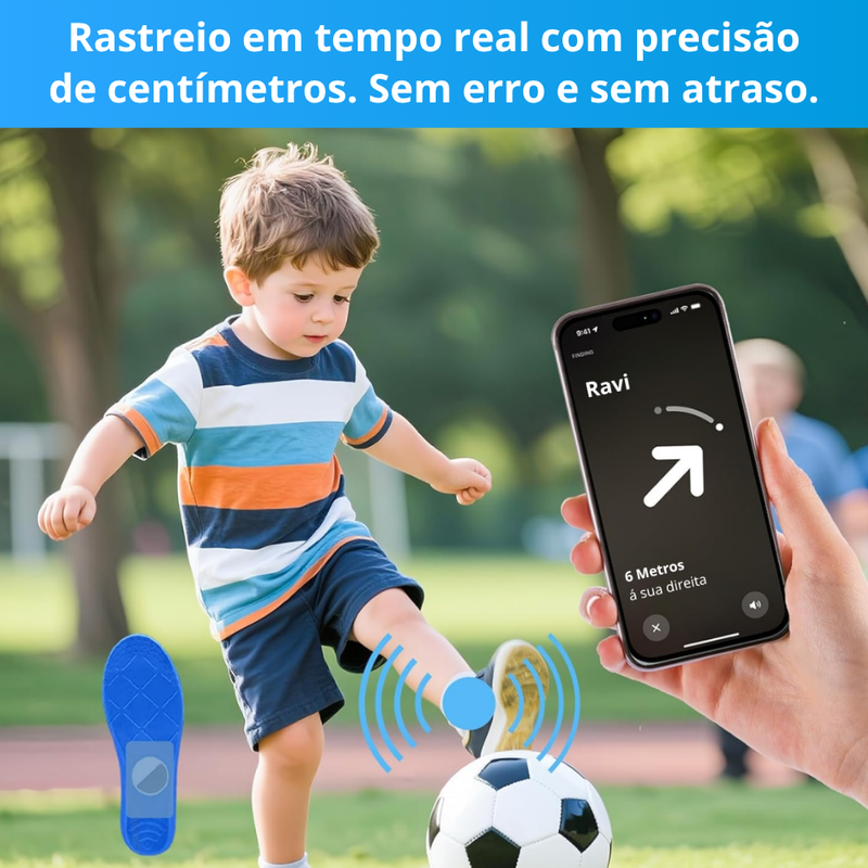 Palmilha LocalizaKids® – Segurança Real com GPS Rastreador Incluso